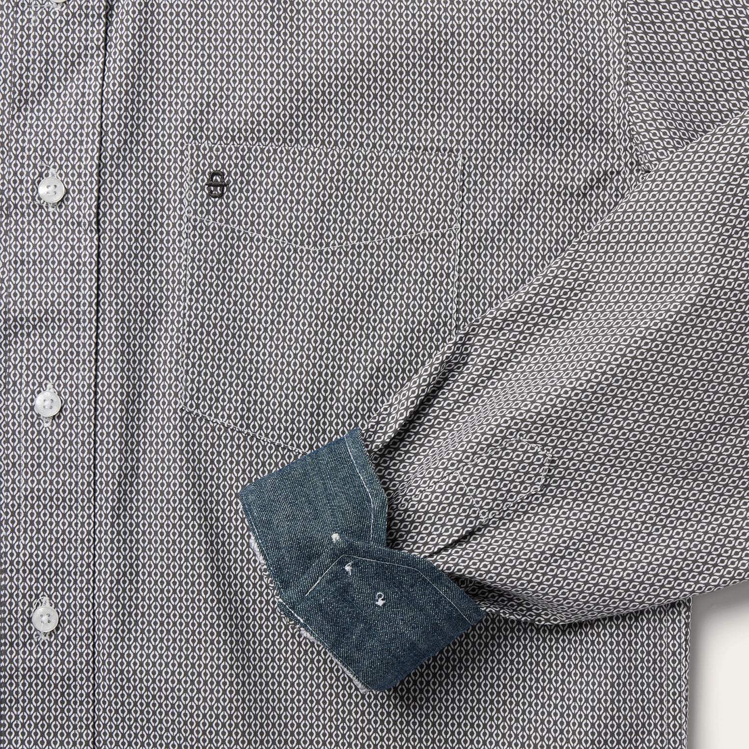 Stetson Grey Geo Print Button Front Shirt - Stetson - Flyclothing LLC