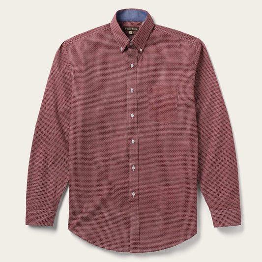 Stetson Micro Print Button-Front Shirt - Stetson - Flyclothing LLC