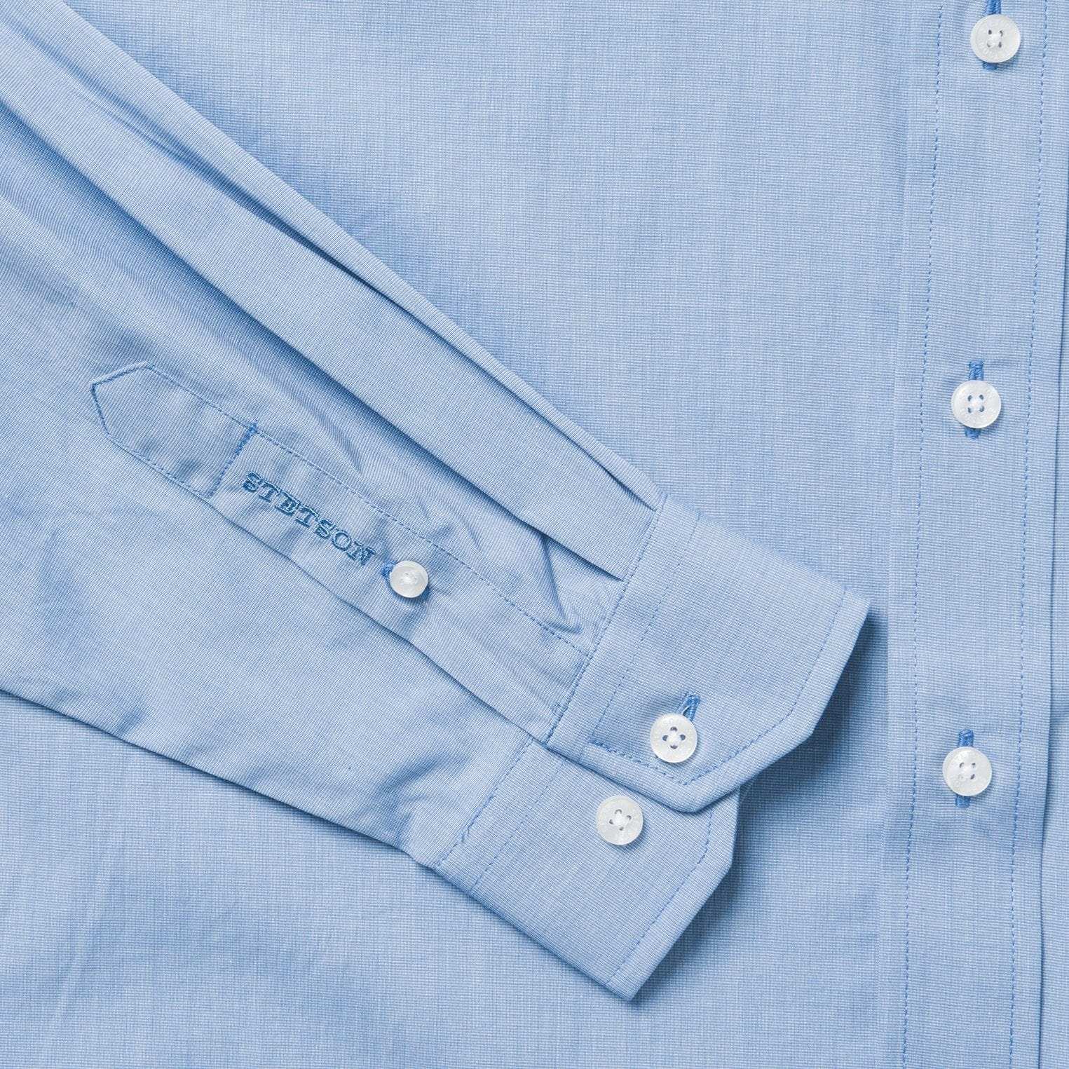 Stetson Blue Solid One-Pocket Snap-Front Shirt - Stetson - Flyclothing LLC