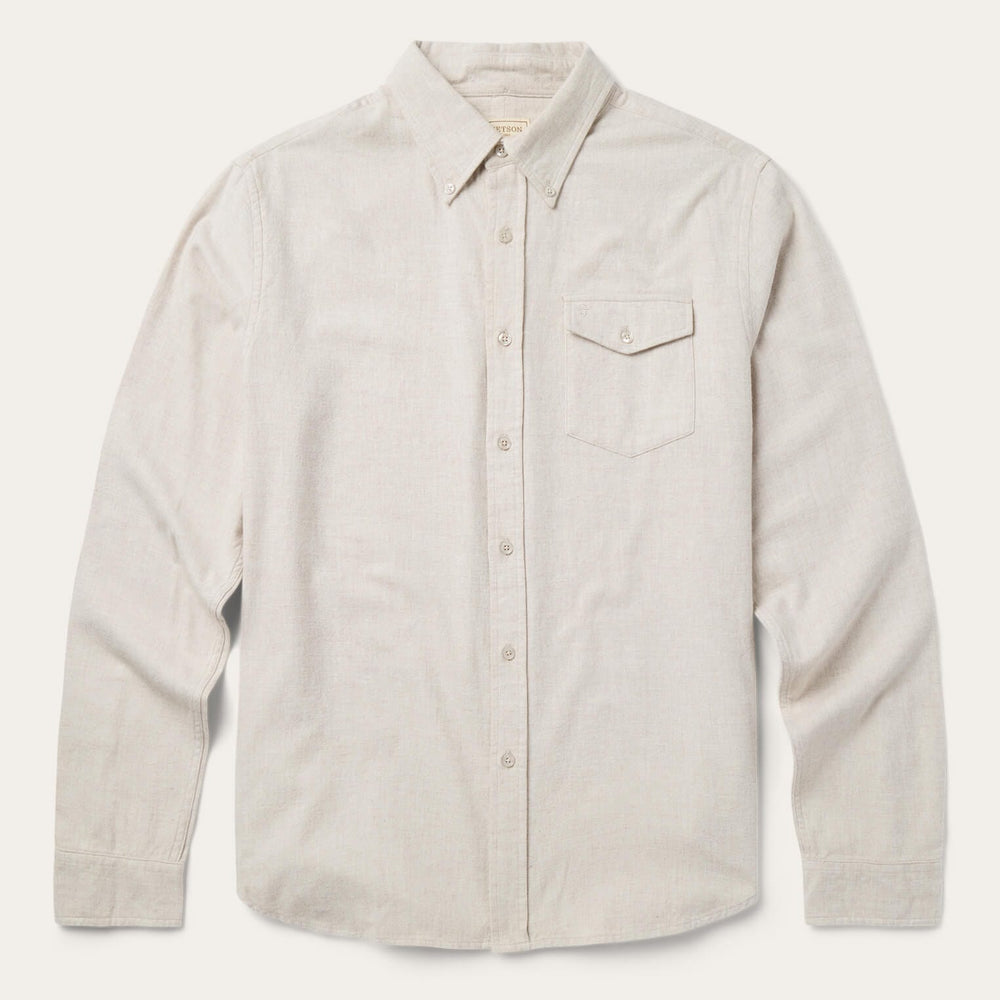 Stetson Heathered Flannel Button-Down Shirt - Stetson