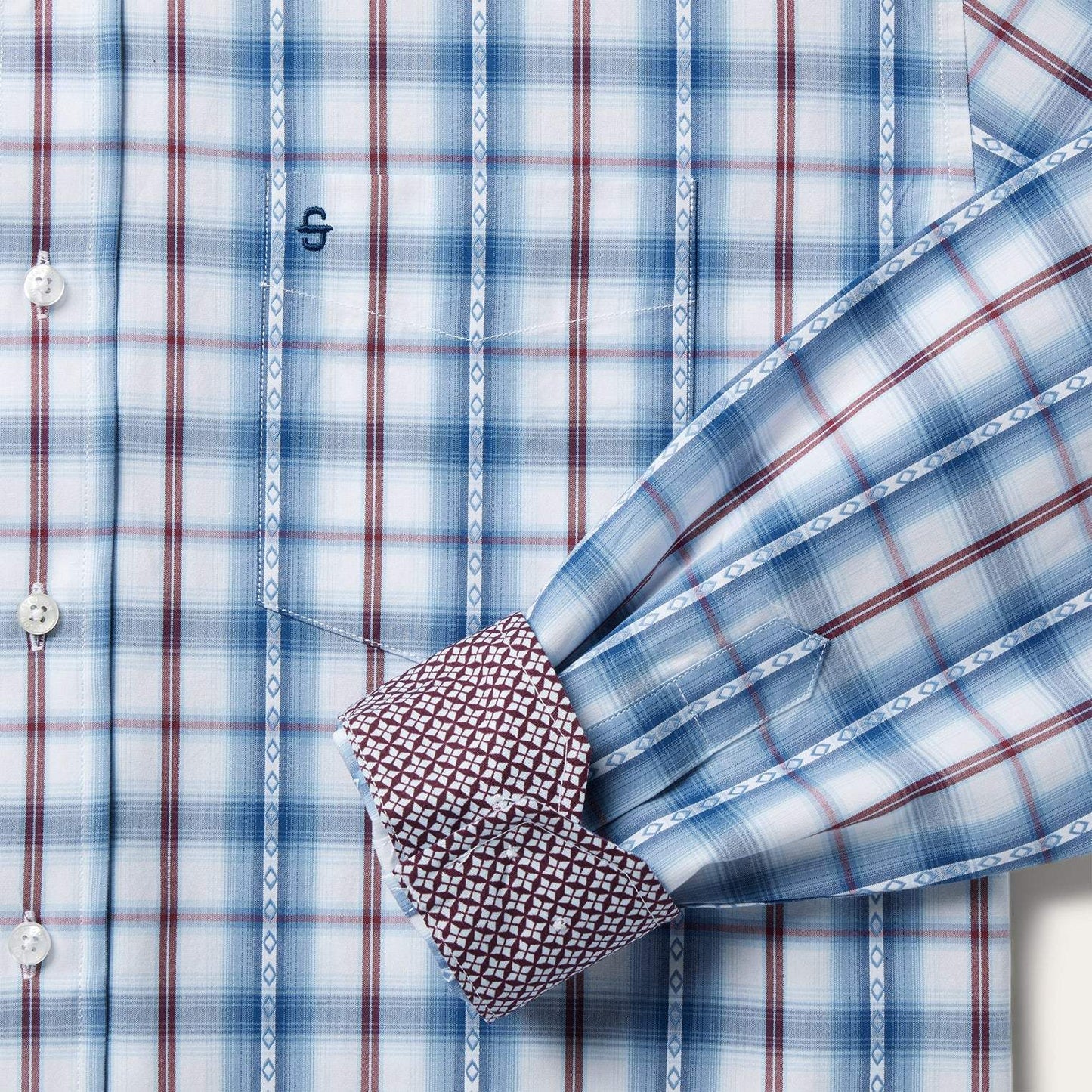 Stetson Blue Diamond Dobby Plaid Shirt - Stetson - Flyclothing LLC