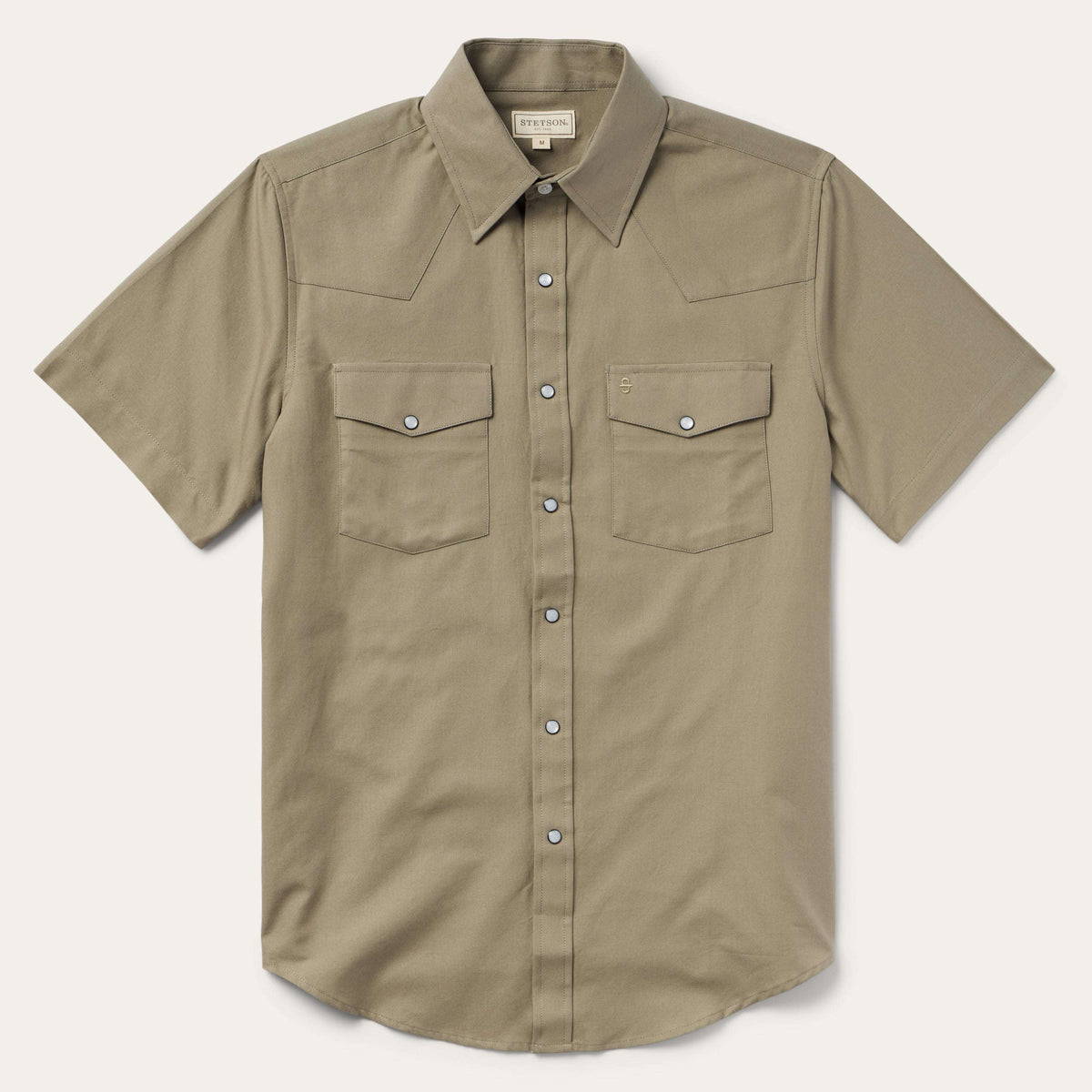 Stetson Olive Oxford Short Sleeve Western Shirt