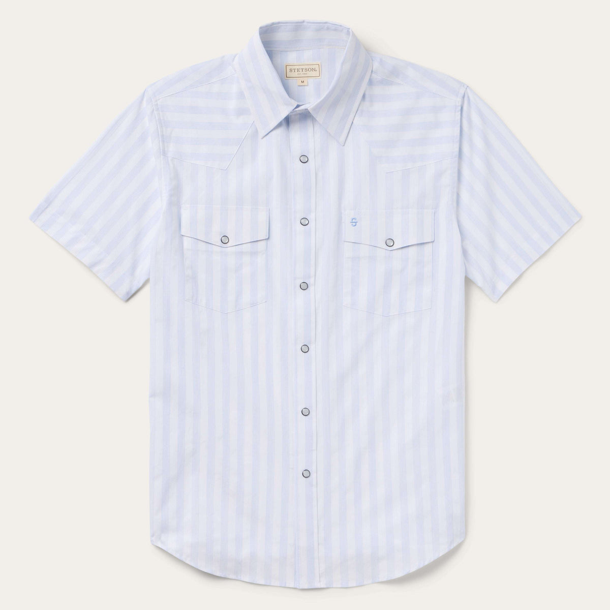 Stetson Stripe Oxford Short Sleeve Western Shirt - Stetson - Flyclothing LLC