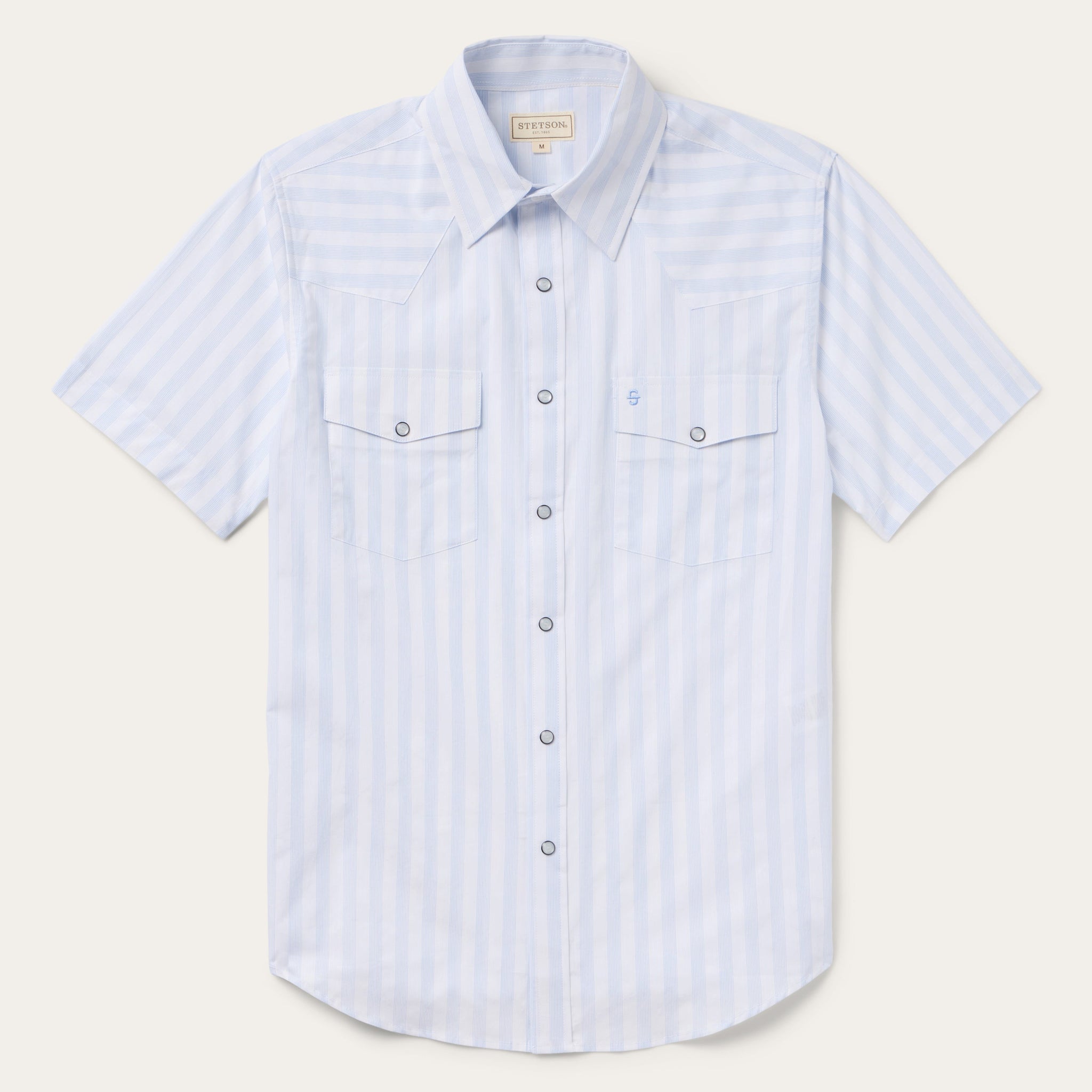 Stetson Stripe Oxford Short Sleeve Western Shirt