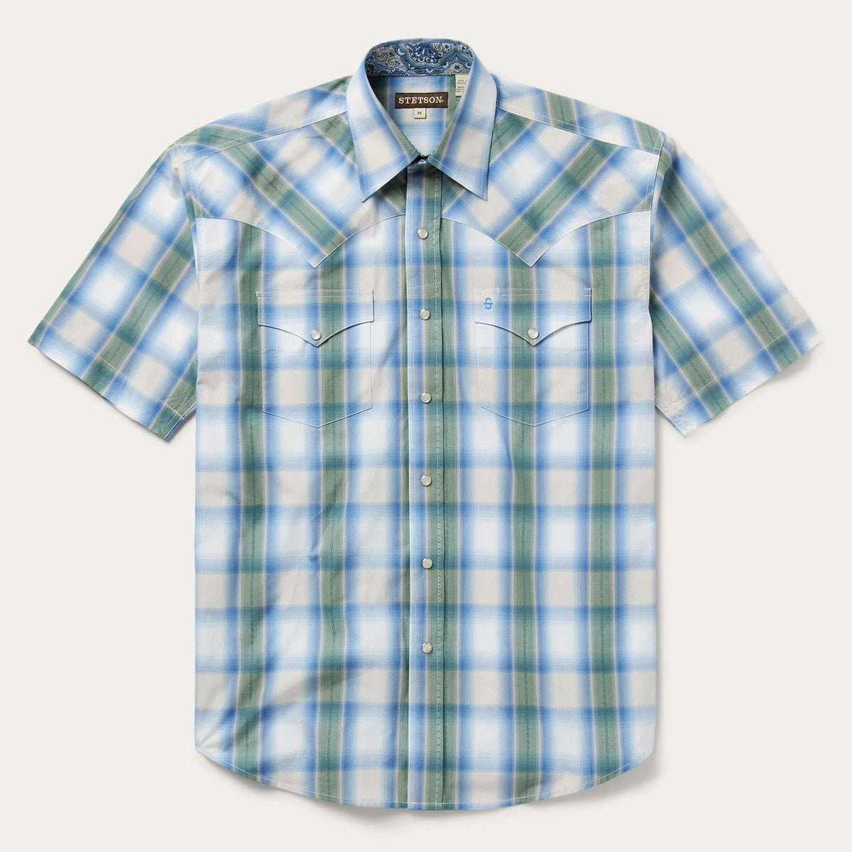 Stetson Moss Plaid Short-Sleeve Western Shirt - Stetson - Flyclothing LLC