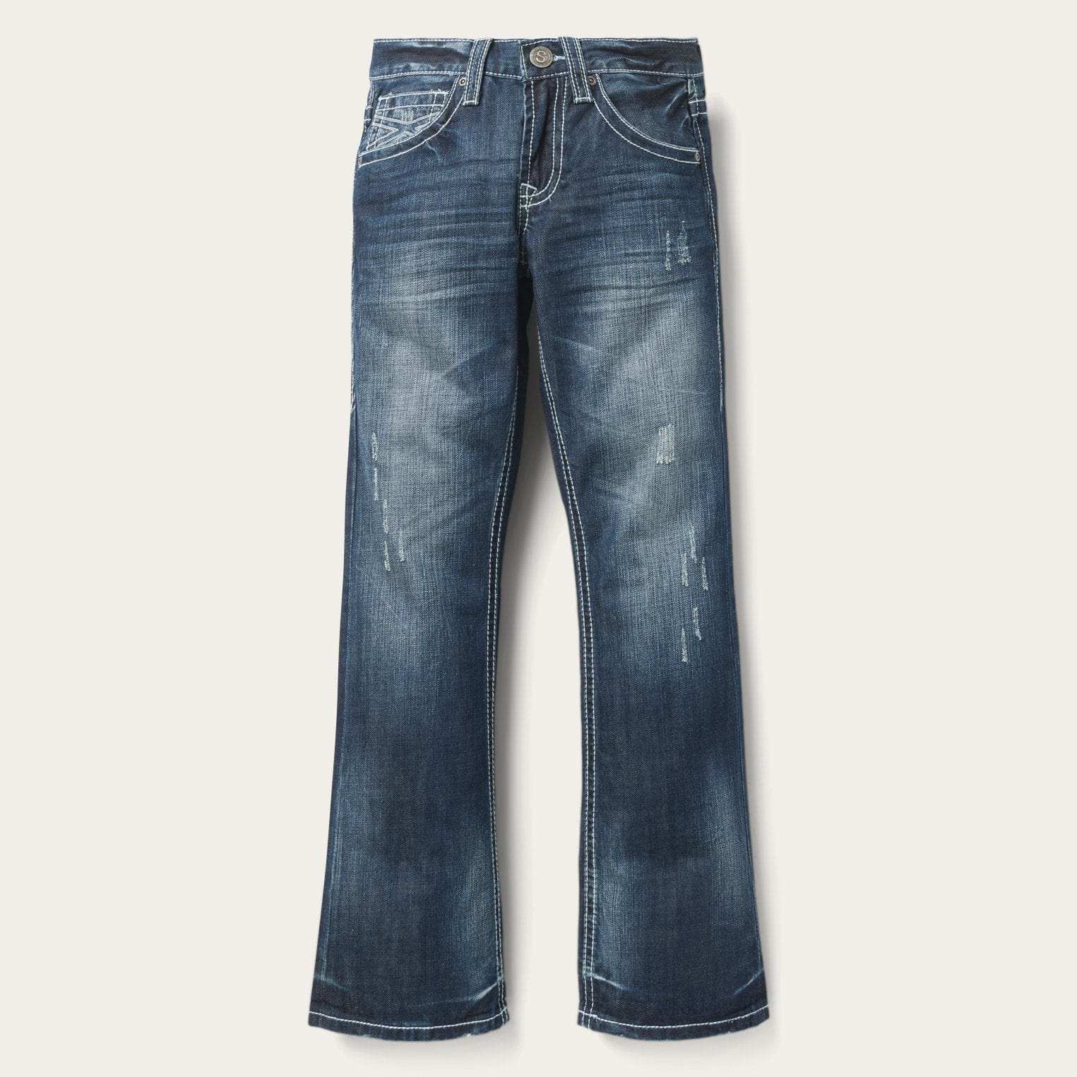Stetson 1014 Fit Destructed Medium Wash Jeans - Stetson - Flyclothing LLC