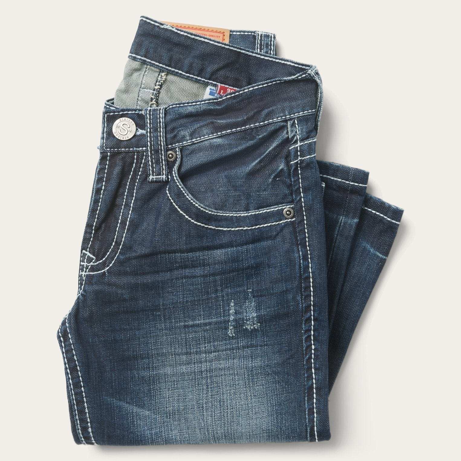 Stetson 1014 Fit Destructed Medium Wash Jeans - Stetson - Flyclothing LLC