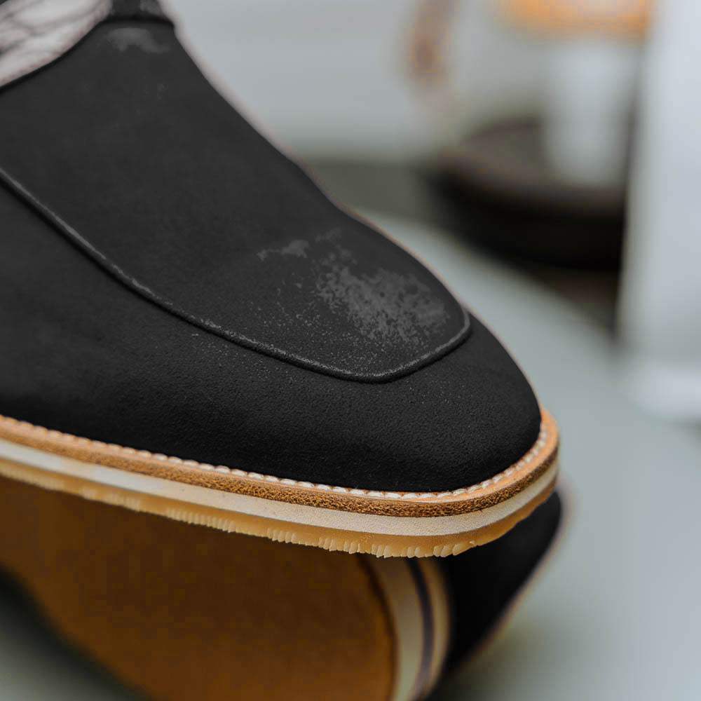 11-020-BLK MEO 3 Sueded Goatskin Penny Loafer, Black - Zelli Italia - Flyclothing LLC