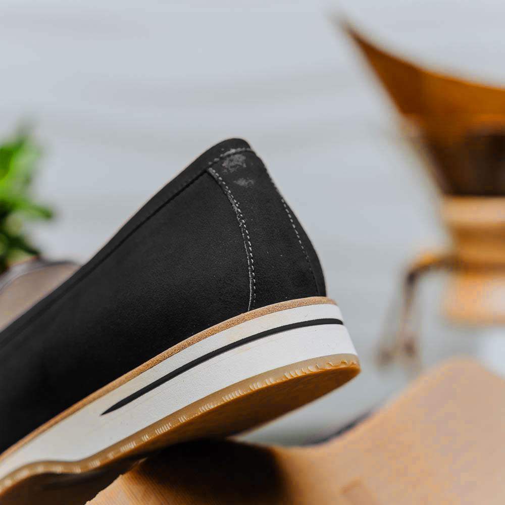 11-020-BLK MEO 3 Sueded Goatskin Penny Loafer, Black - Zelli Italia - Flyclothing LLC