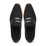 11-020-BLK MEO 3 Sueded Goatskin Penny Loafer, Black - Zelli Italia - Flyclothing LLC