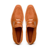 11-020-CGN MEO 3 Sueded Goatskin Penny Loafer, Cognac - Zelli Italia - Flyclothing LLC