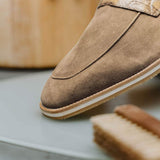 11-020-TPE MEO 3 Sueded Goatskin Penny Loafer, Taupe - Zelli Italia - Flyclothing LLC