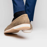 11-020-TPE MEO 3 Sueded Goatskin Penny Loafer, Taupe - Zelli Italia - Flyclothing LLC