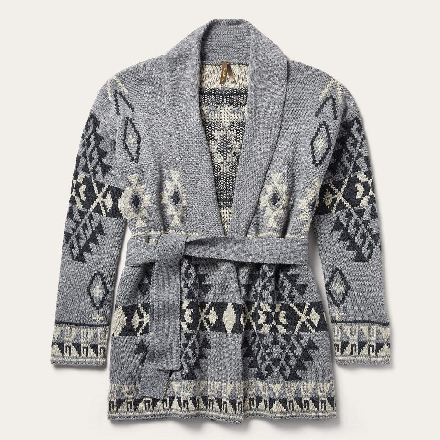 Stetson Chunky Knit Tie Sweater in Grey - Stetson - Flyclothing LLC