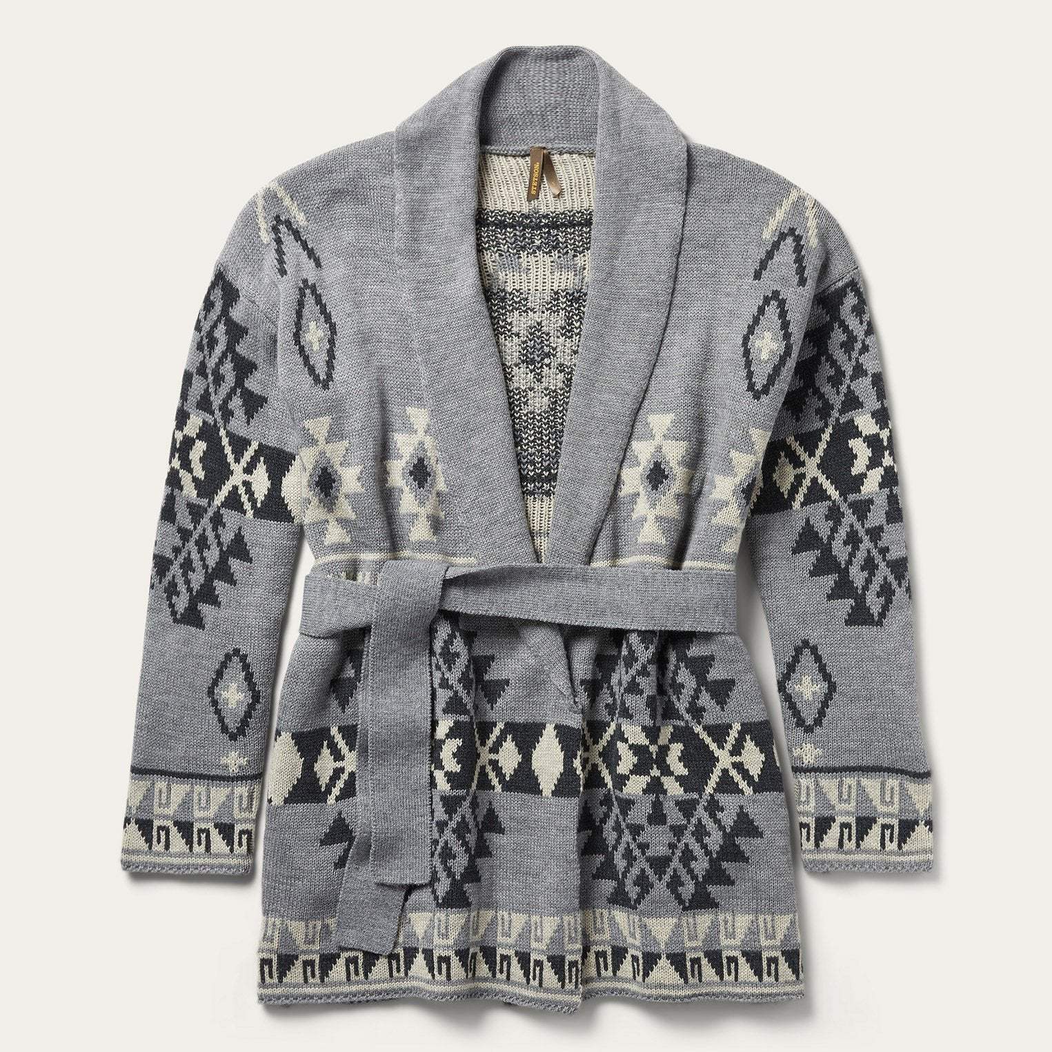 Stetson Chunky Knit Tie Sweater in Grey - Stetson - Flyclothing LLC