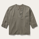 Stetson Olive Twill Peasant Blouse - Stetson