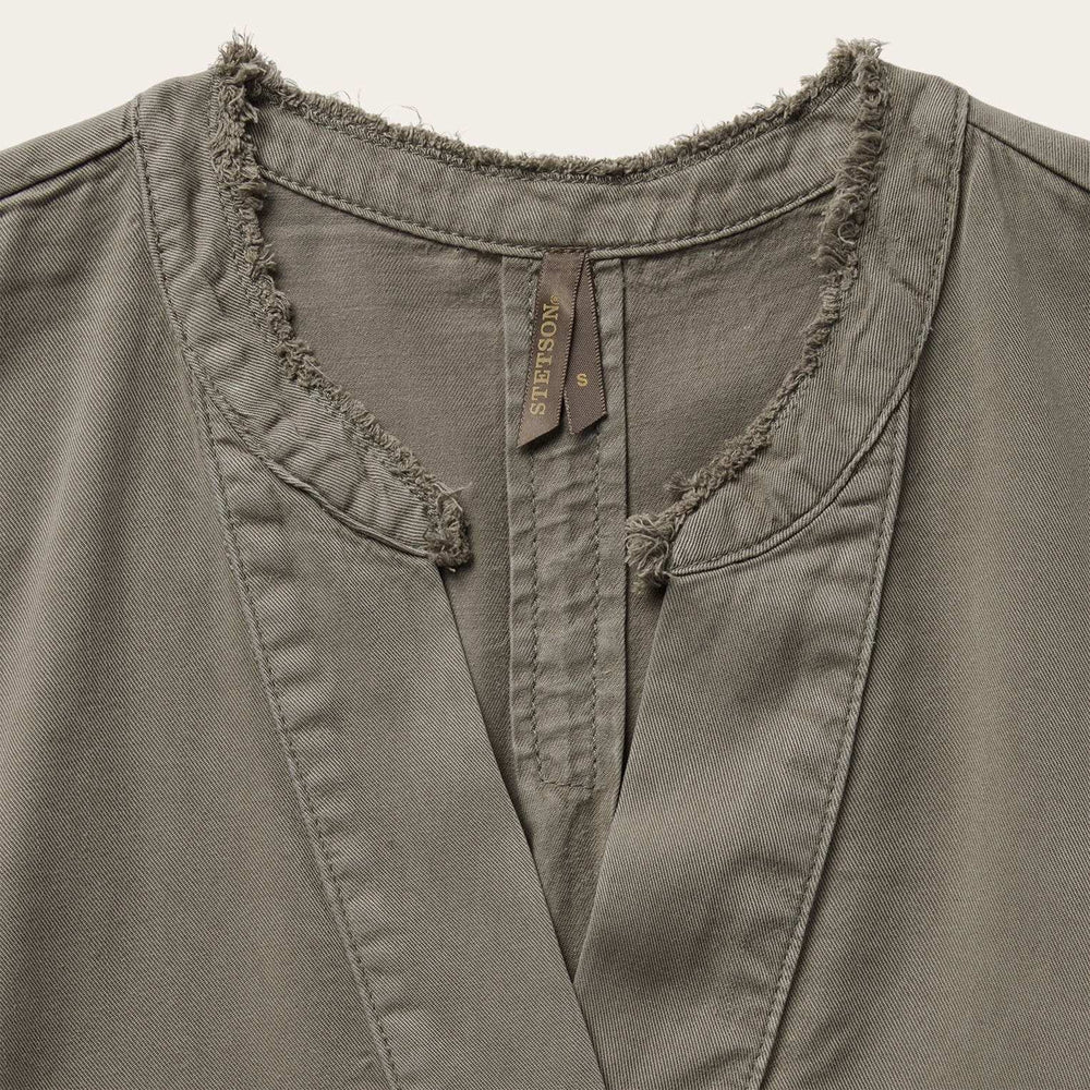 Stetson Olive Twill Peasant Blouse - Stetson - Flyclothing LLC