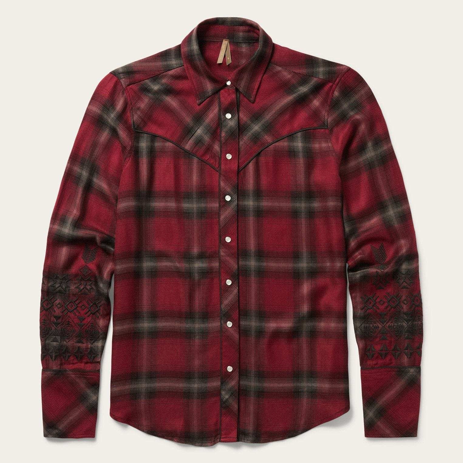 Stetson Western Plaid Wine Shirt - Stetson - Flyclothing LLC