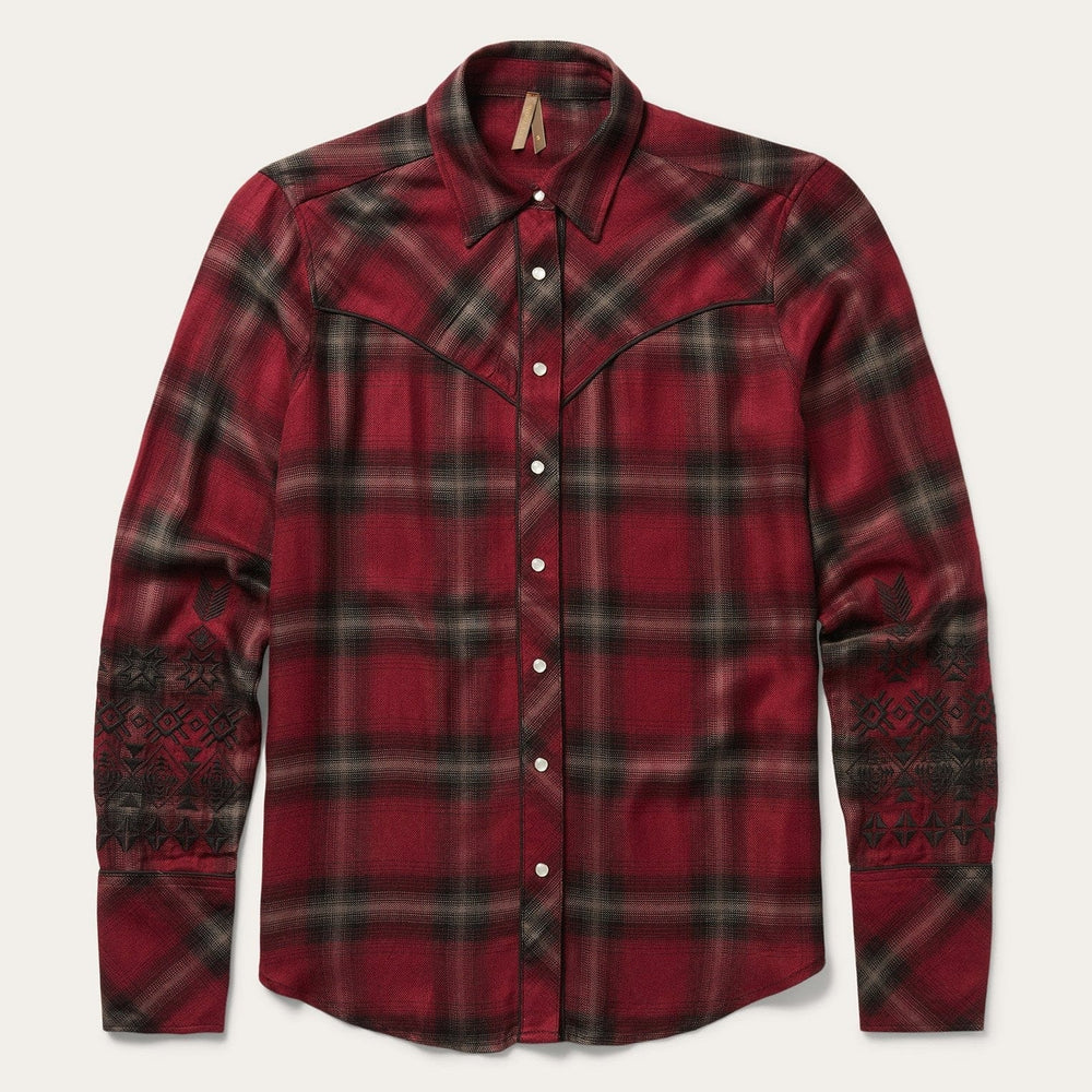 Stetson Western Plaid Wine Shirt - Stetson