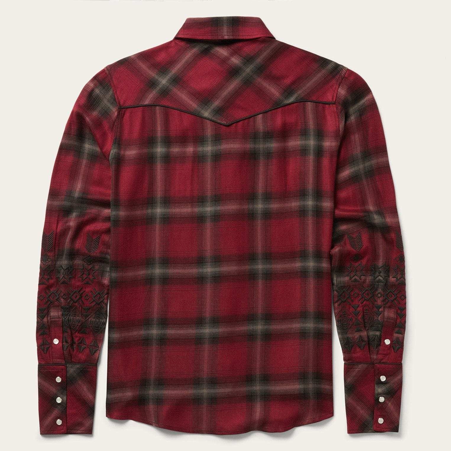 Stetson Western Plaid Wine Shirt - Stetson - Flyclothing LLC