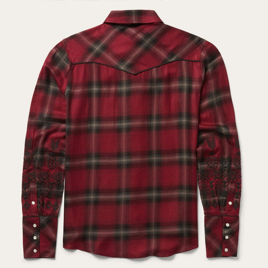 Stetson Western Plaid Wine Shirt