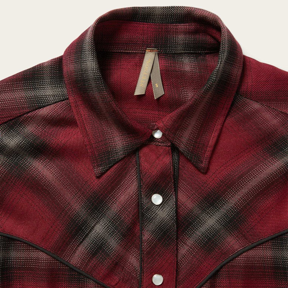 Stetson Western Plaid Wine Shirt - Stetson - Flyclothing LLC