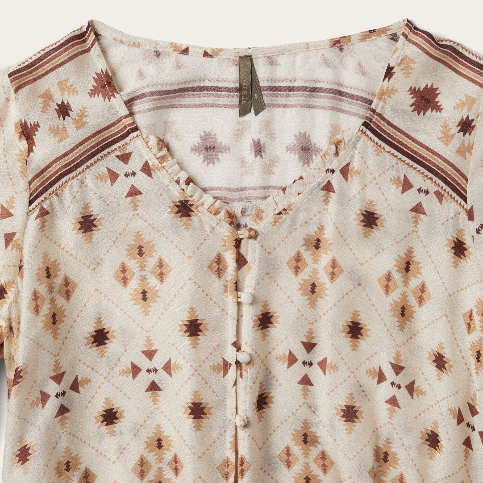 Stetson Gaucho Print Herringbone Blouse - Stetson - Flyclothing LLC