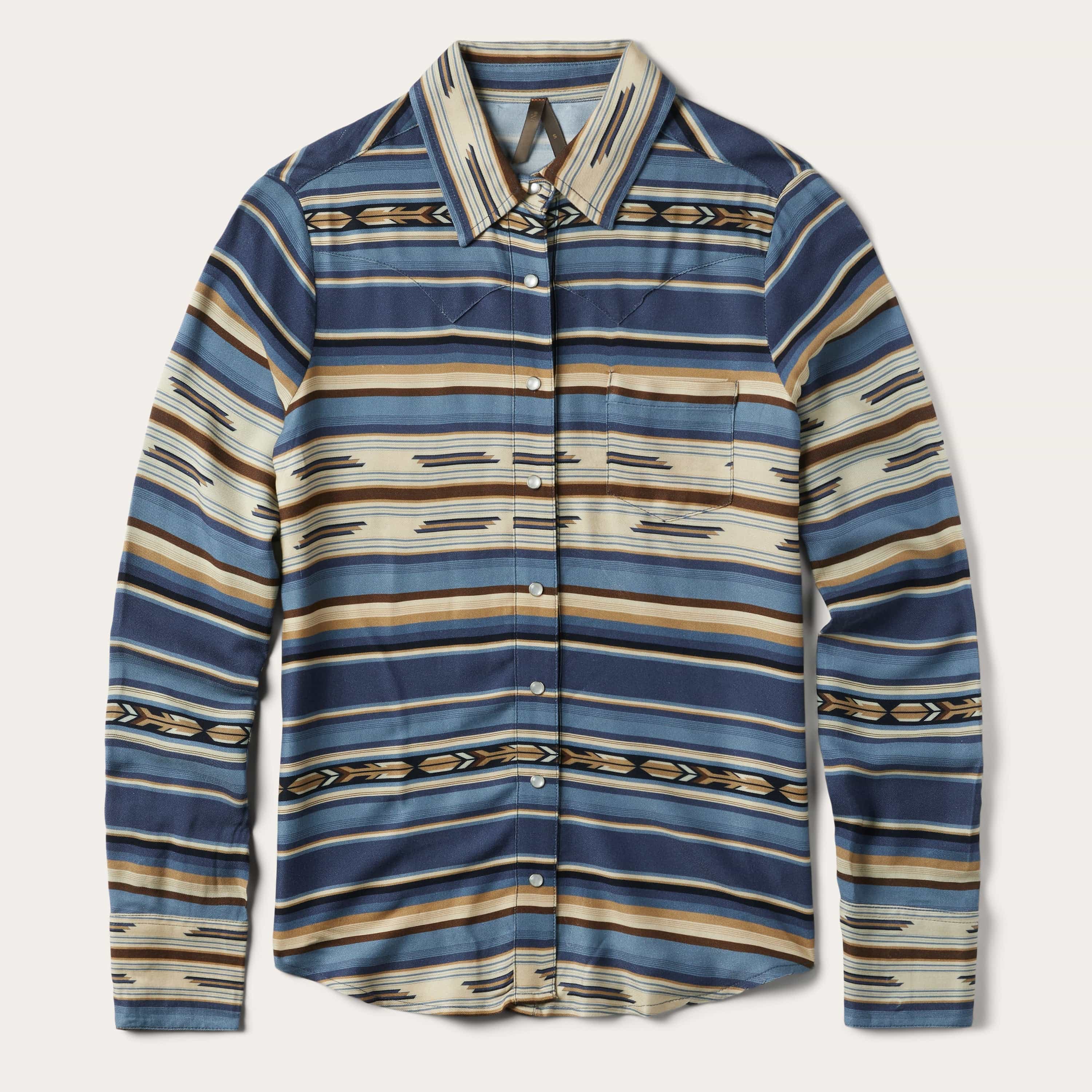 Stetson Indigo Serape Print Shirt