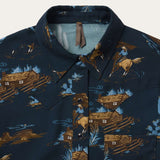 Stetson Ranch Life Print Western Shirt - Navy