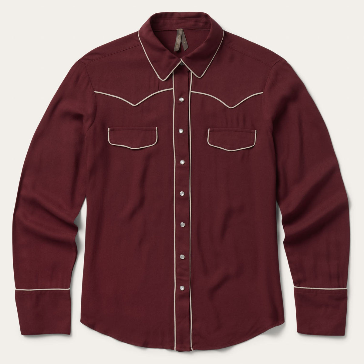 Stetson Twill Western Shirt Wine - Stetson - Flyclothing LLC