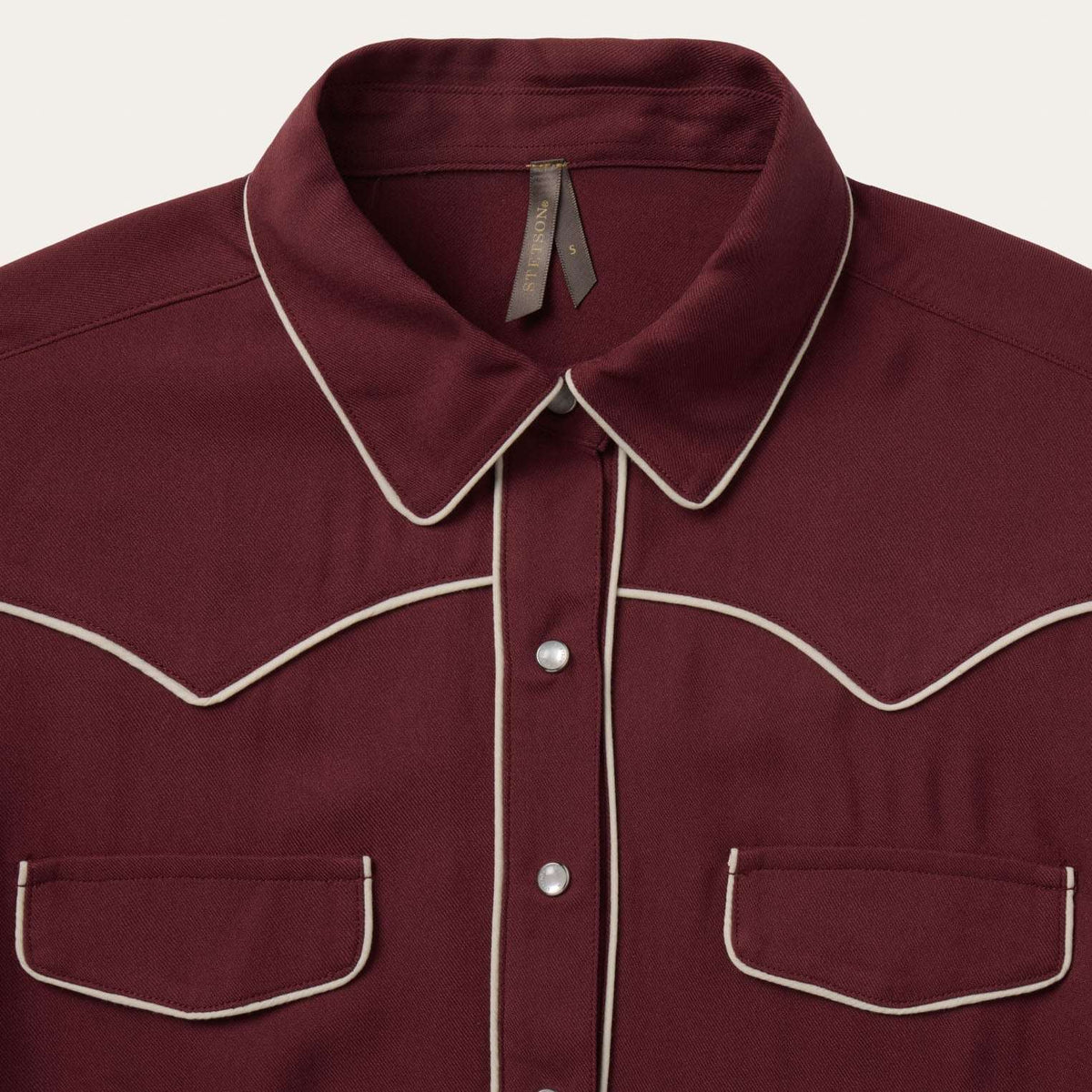 Stetson Twill Western Shirt Wine - Stetson - Flyclothing LLC