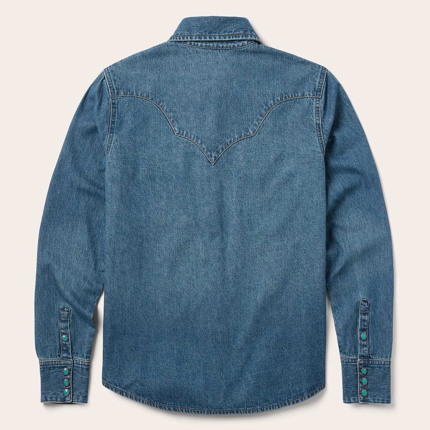 Stetson Turquoise Womens Snap Western Denim Shirt - Stetson - Flyclothing LLC