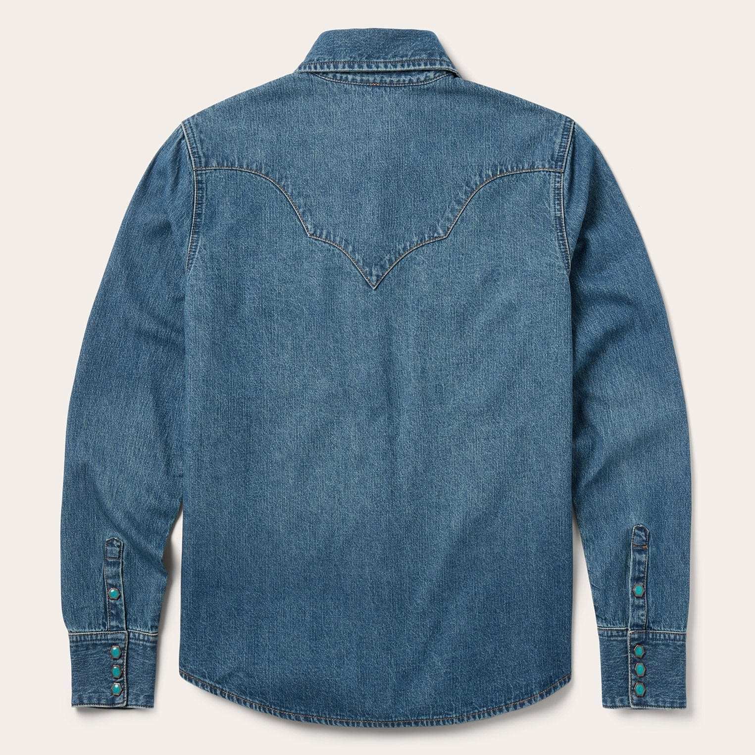 Stetson Turquoise Womens Snap Western Denim Shirt - Stetson - Flyclothing LLC