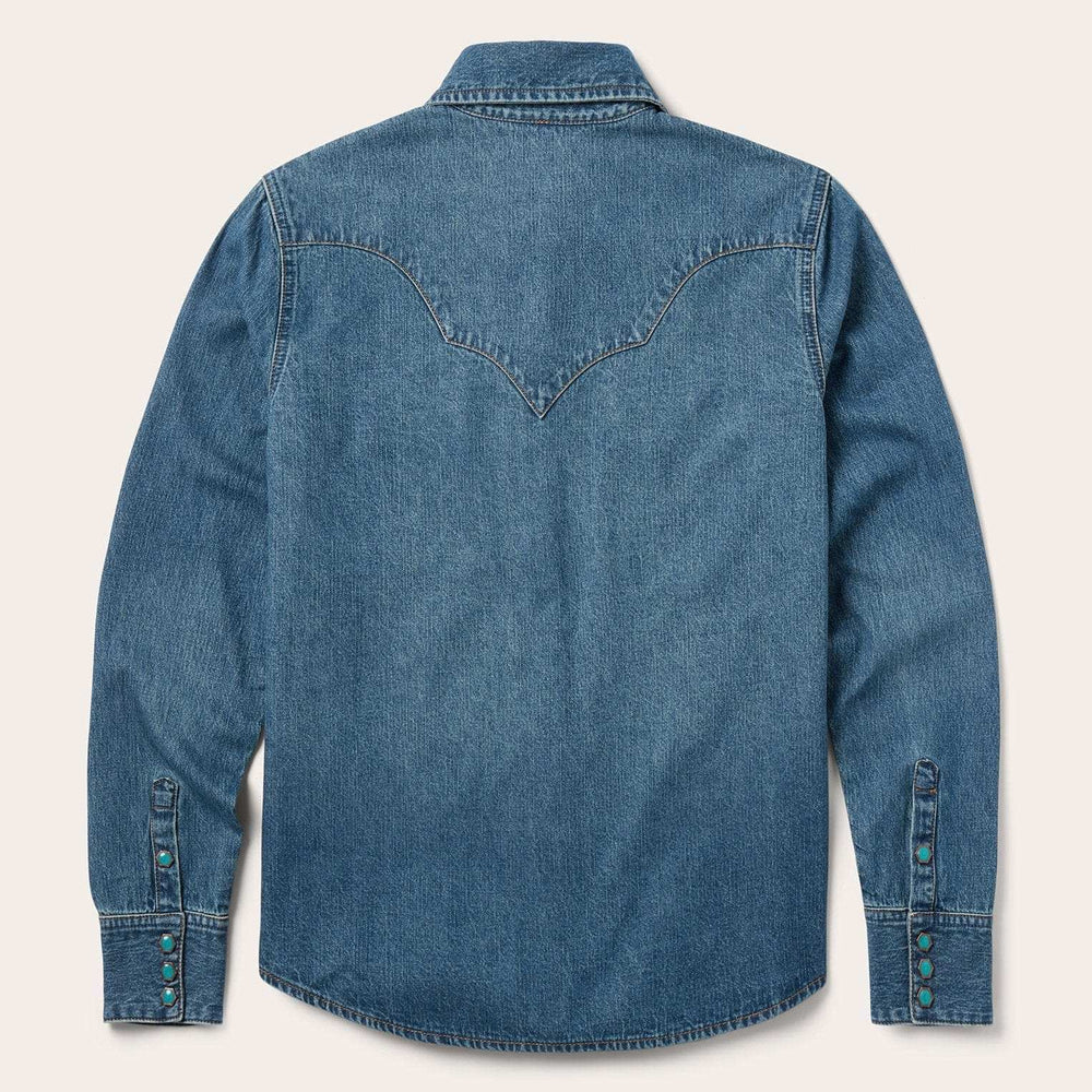 Stetson Turquoise Womens Snap Western Denim Shirt - Stetson - Flyclothing LLC