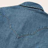 Stetson Turquoise Womens Snap Western Denim Shirt - Stetson - Flyclothing LLC