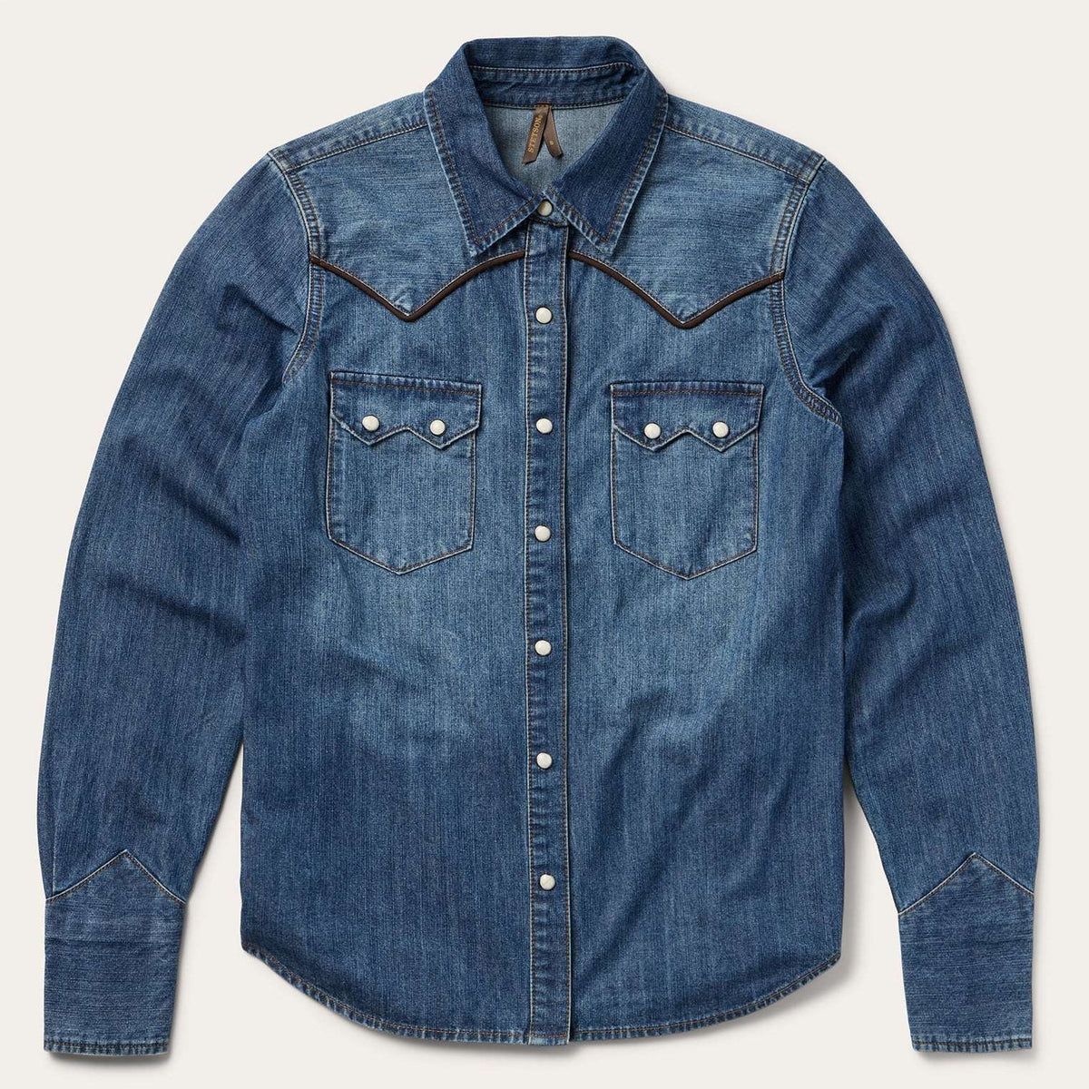 Stetson Piped Dark Denim Western Shirt
