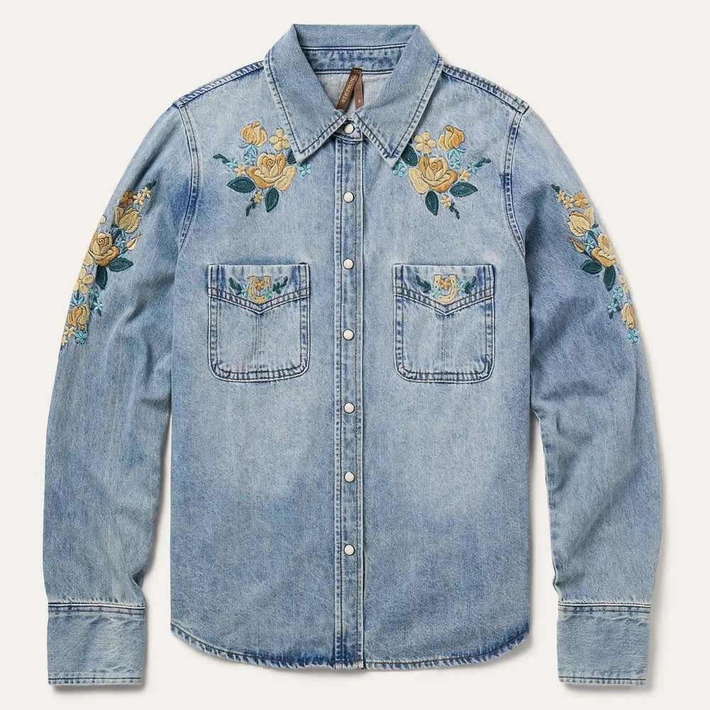 Stetson Embroidered Loose Fit Denim Shirt - Stetson