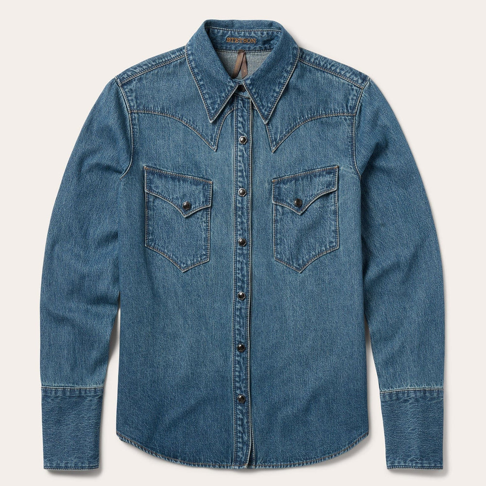 Stetson Chocolate Snap Western Denim Shirt - Stetson
