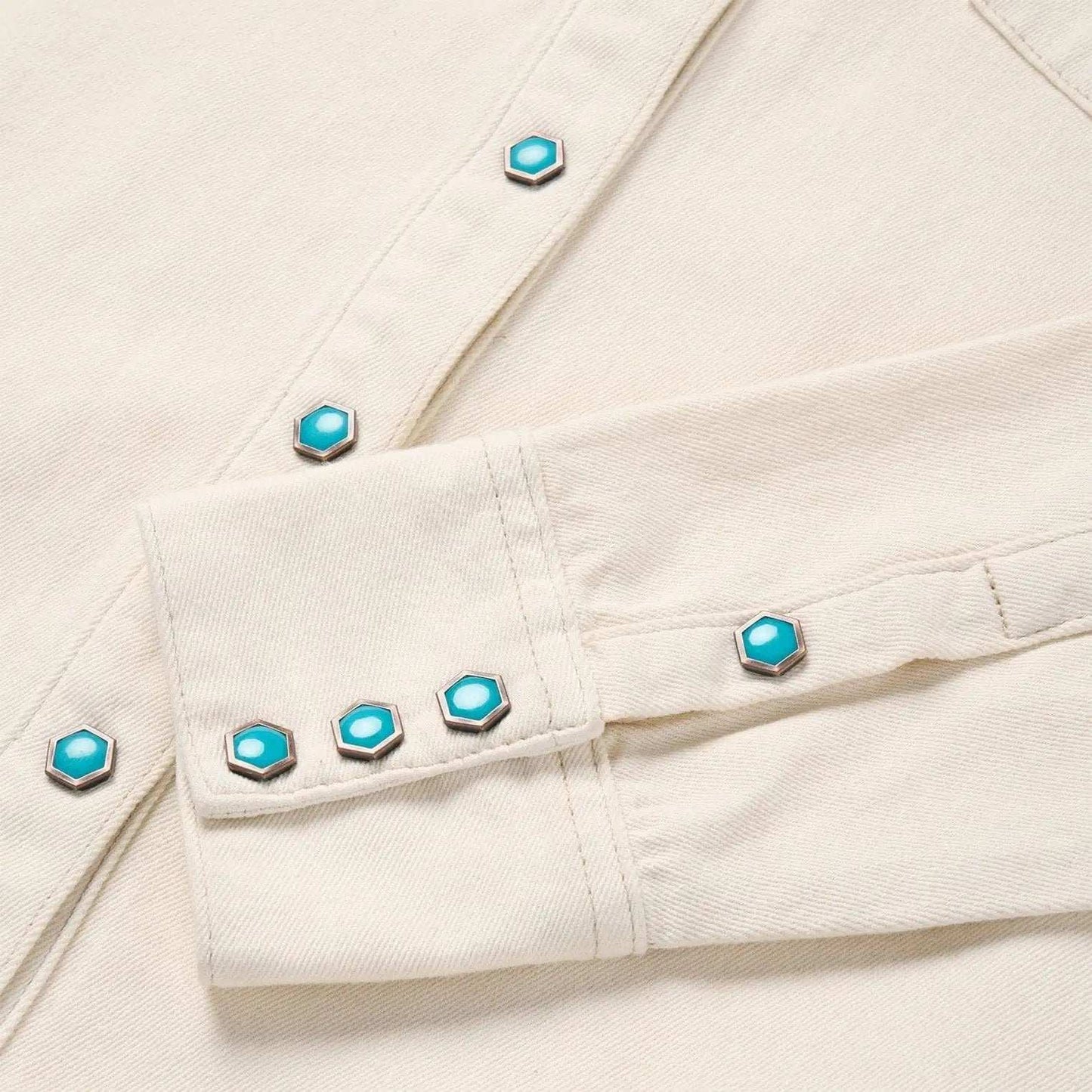 Stetson Turquoise Womens Snap Western Denim Shirt - Stetson - Flyclothing LLC