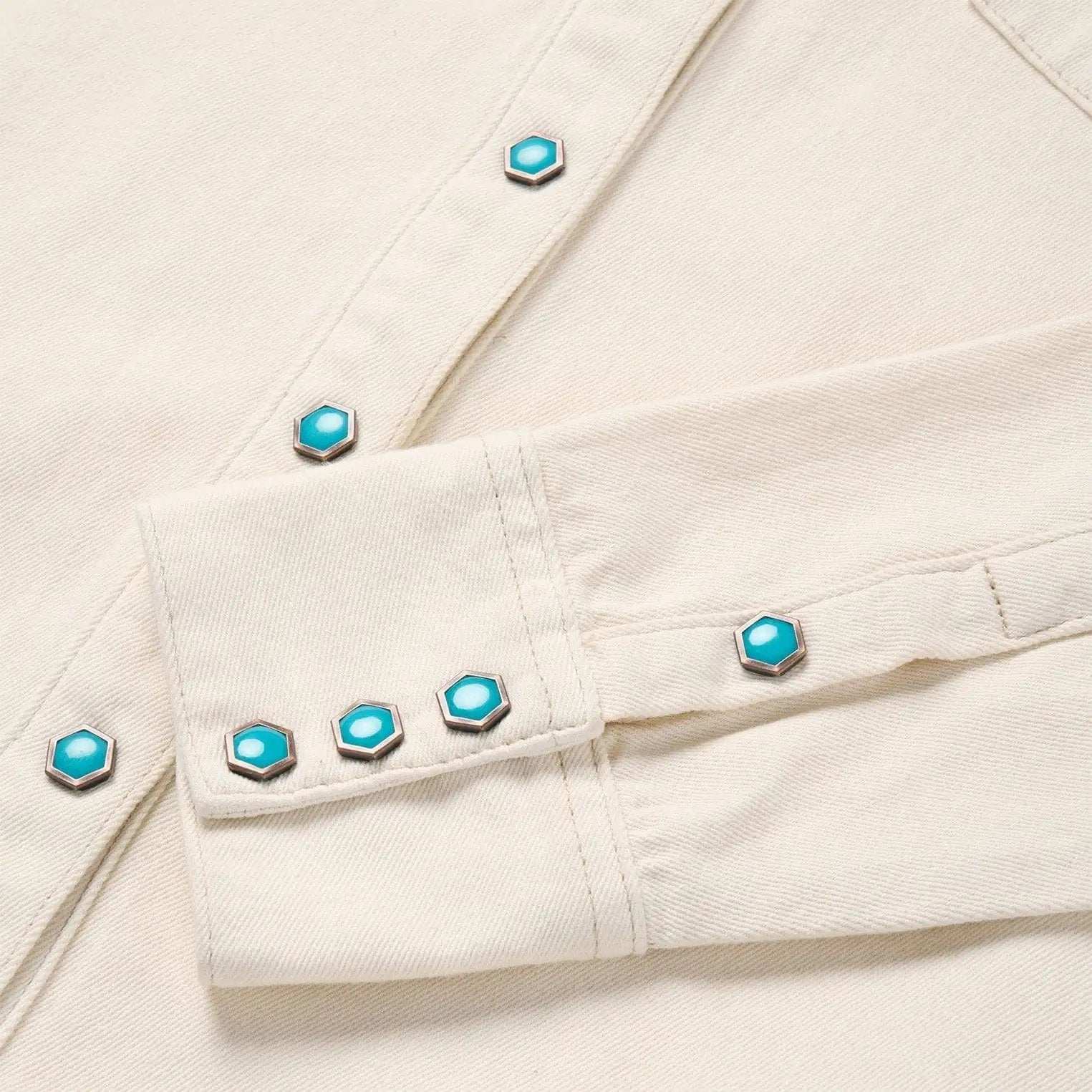 Stetson Turquoise Womens Snap Western Denim Shirt - Stetson - Flyclothing LLC