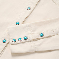 Stetson Turquoise Womens Snap Western Denim Shirt