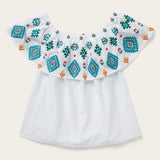 Stetson Bright Schiffli Embroidered White Cotton Lawn Blouse - Stetson - Flyclothing LLC