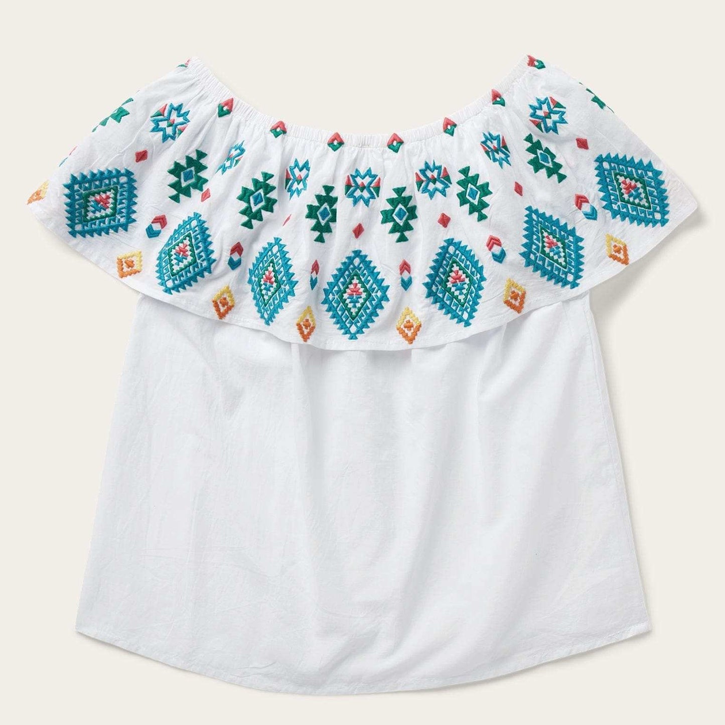 Stetson Bright Schiffli Embroidered White Cotton Lawn Blouse - Stetson - Flyclothing LLC
