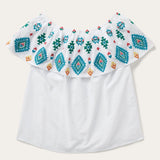 Stetson Bright Schiffli Embroidered White Cotton Lawn Blouse - Stetson