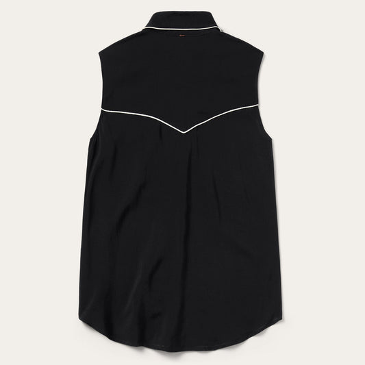 Stetson Black Sleeveless Western Shirt