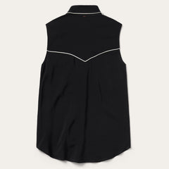 Stetson Black Sleeveless Western Shirt