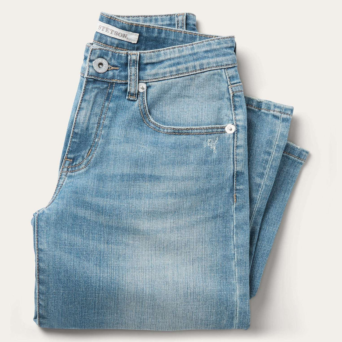Stetson 675 Mid-Rise Wide Leg Jeans - Light Wash