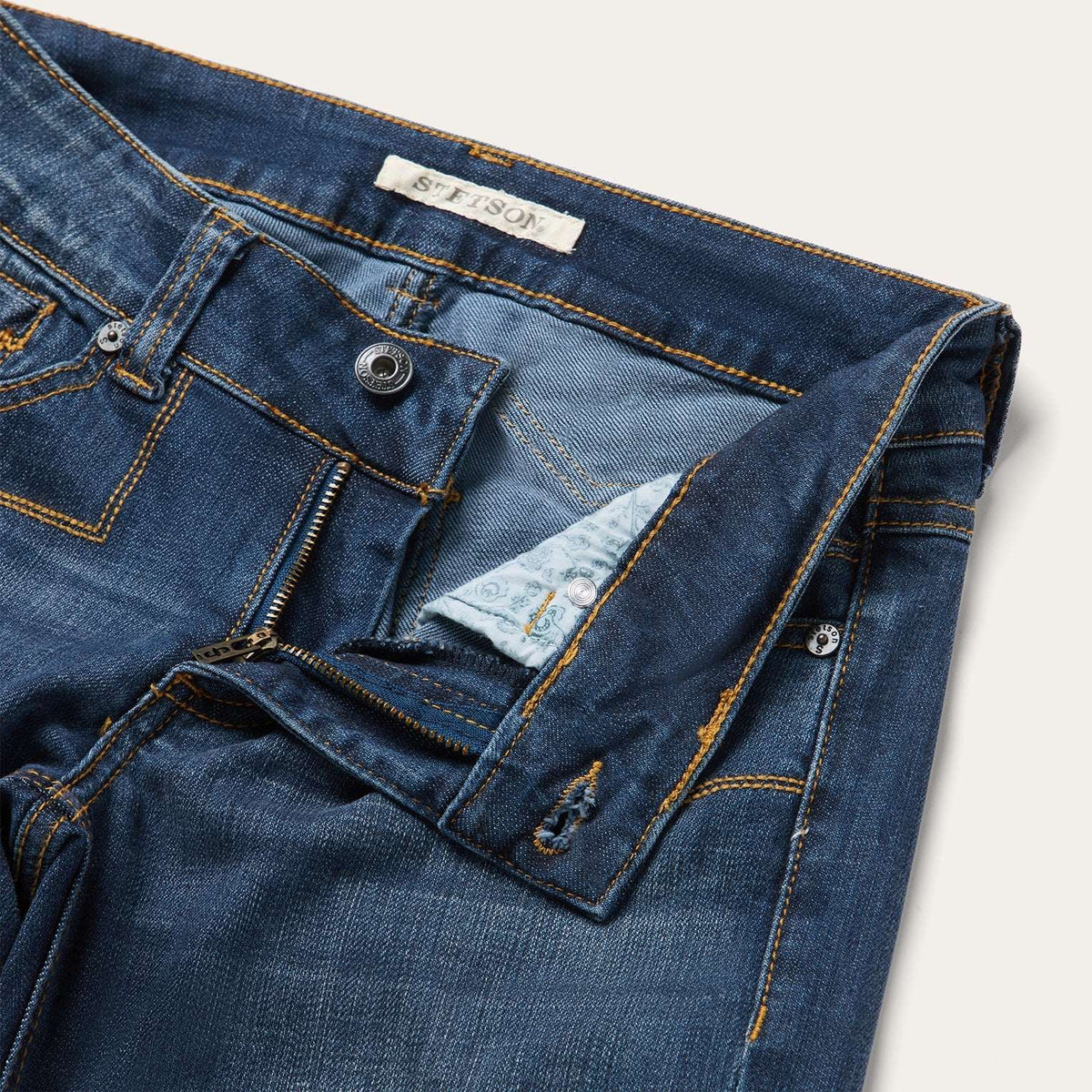 Stetson 816 Classic Bootcut Jeans Blue Medium Wash - Blue Medium Wash