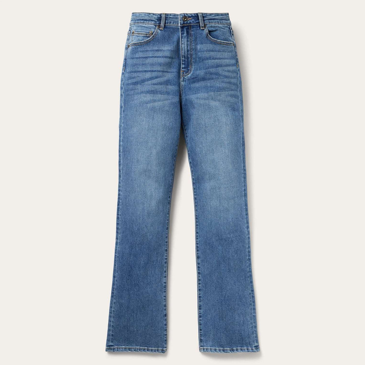 Stetson 915 High-Rise Straight Fit Jeans Blue Medium Wash - Blue Medium Wash