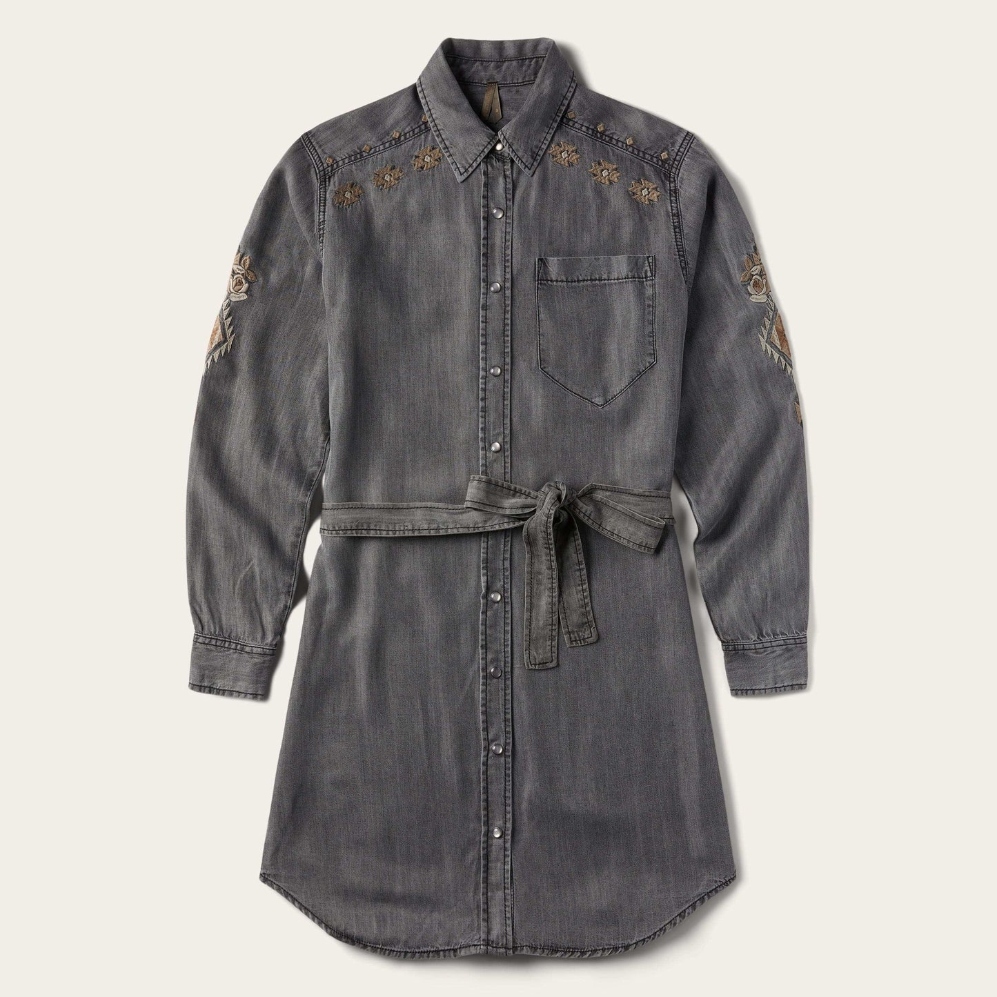 Stetson Embroidered Snap Front Shirt Dress - Stetson - Flyclothing LLC